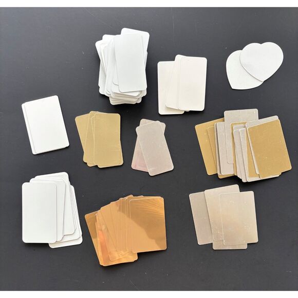 Sublimation Tag Blanks Lot 111 Pieces Aluminum Vinyl NWOT Crafts DYI - Picture 1 of 8